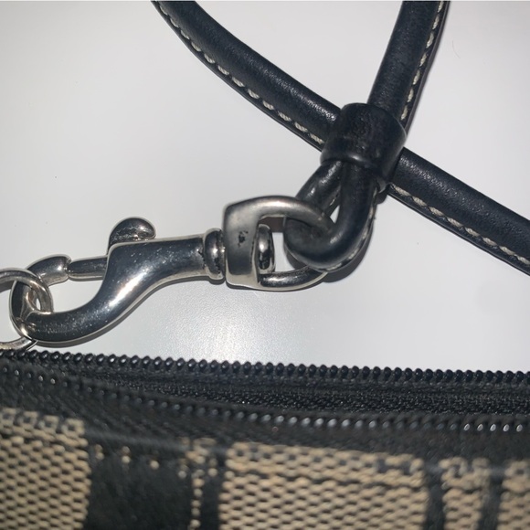Coach Wristlet Wallet Signature‎ C Jaquard Print Classic Mini Bag Black Logo - Picture 8 of 9